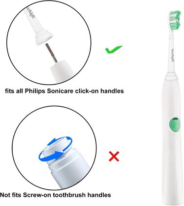 Змінні насадки для зубних щіток Vochigh, сумісні з Philips Sonicare DiamondClean підходять для електричної зубної щітки Plaque Control & HealthyWhite, 10 шт.