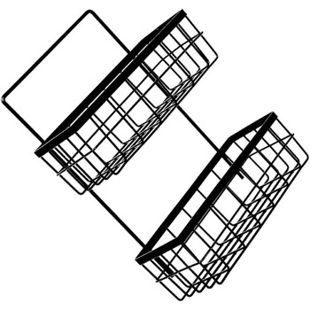 Стійка CIYODO 1 комплект двошарових кованих підвісних кошиків Кошики для зберігання полиць Стійка для зберігання раковини Дротяні кошики для зберігання Стійка для кошиків з металевою сіткою для ванної кімнати