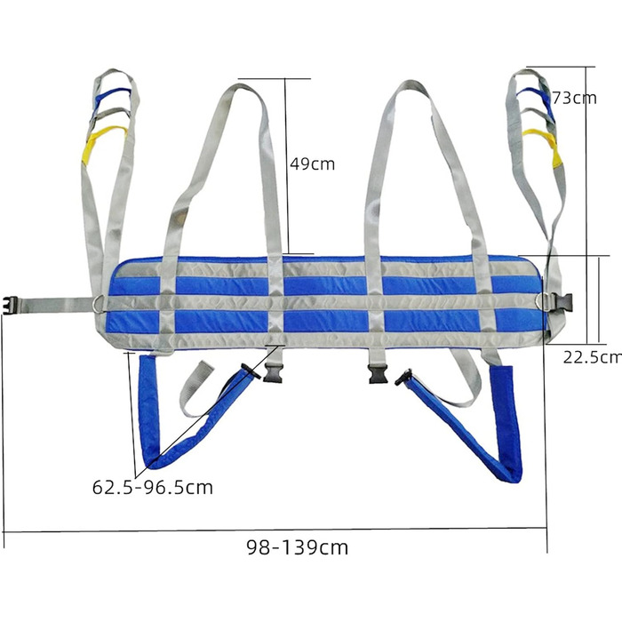 Підйомник пацієнта, Строп для пацієнта, Люди похилого віку з обмеженими можливостями, Допоміжні засоби для стояння, Баріатричне обладнання для людей з обмеженими можливостями, Медичний підйомник, Регульована талія (колір синій, Висота)