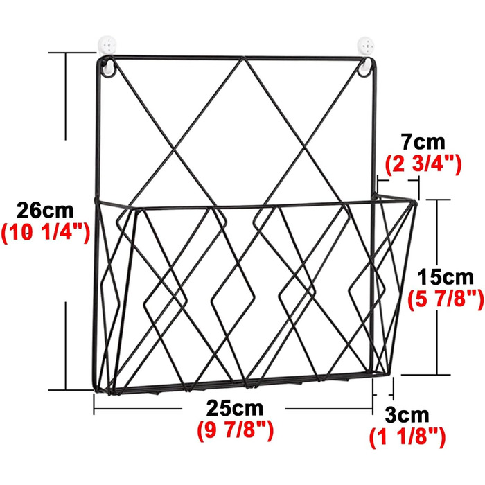 Художня підставка для брошур, дротова підставка для журналів, тримач для журналів, підставка-органайзер для зберігання брошур, настінна підставка для книг та літератури (колір чорний).