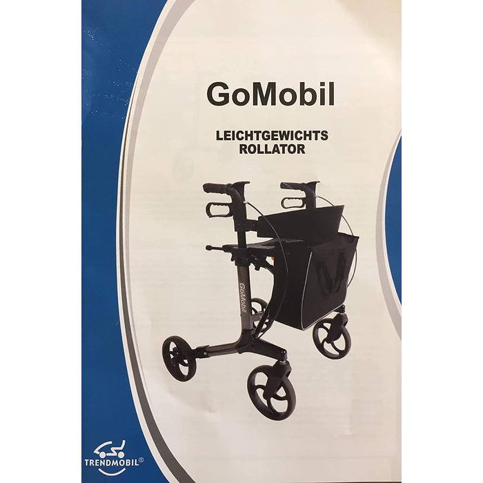 Легкий роллер Trendmobil GoMobil з широким зручним заднім ременем, тримачем для палиць і сумкою для покупок - складаний алюмінієвий роллер - вага всього 7 кг