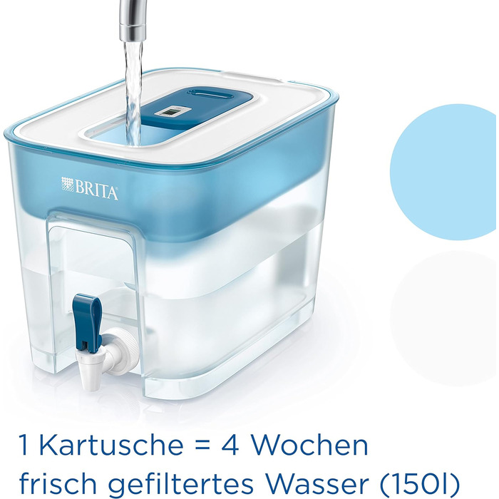 Фільтр для води BRITA Flow XXL (8.2 л) з картриджем MAXTRA PRO все в 1 холодильник для напоїв з краном і великою місткістю зменшення вапняного нальоту, хлору, свинцю та міді в питній воді один