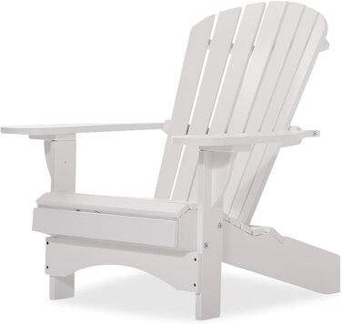 Оригінальні крісла Dream-Chairs з 2007 року Adirondack Chair Comfort de luxe в білому кольорі Садове крісло з ергономічною спинкою Крісло для патіо Садове крісло для балкона, саду максимальне навантаження 170 кг 98D x 84W x 95H см Білий - Лакований