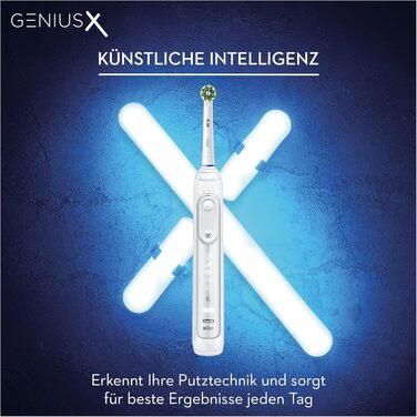 Електрична зубна щітка/електрична зубна щітка Oral-B Genius X, 6 режимів чищення зубів для догляду за зубами, додаток зі штучним інтелектом і Bluetooth, подарунок чоловіку/жінці, дизайн коричневий, білий