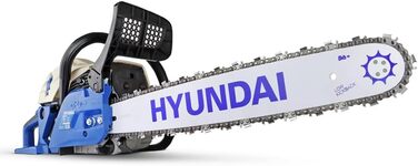 Бензинова бензопила HYUNDAI CS6220G (бензопила/моторна бензопила/бензинова пила з довжиною полотна 51 см/20 дюймів, об'єм 61,5 см3, потужність 3,9 к.с., в комплекті набір інструментів)