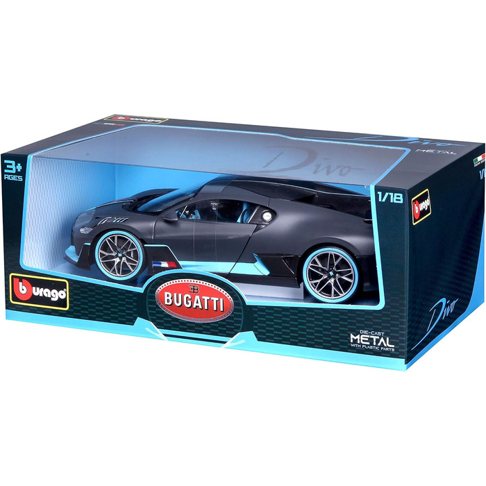 Модель автомобіля Bauer Spielwaren 18-11045BK Bugatti Divo в масштабі 118, сірий