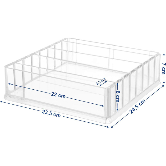 Органайзер для макіяжу SONGMICS, косметичне зберігання, з 7 регульованими полицями, для палеток, тіней для повік, пудри компакт, рум'ян, для туалетного столика, акрилові, різдвяні, прозорі, JMU02TP