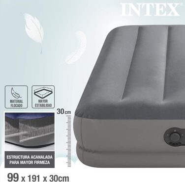 Надувне ліжко Intex Twin Dura-Beam Prestige 99 см x 191 см x 30 см з USB-насосом Fastfill