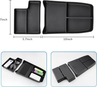 Центральна консоль MARCHFA Storage Compartment Сумісна з коробкою для зберігання X1 iX1 U11 2022 2023 2024 року, нижньою центральною консоллю, м'якою гумою TPE, сумісною з аксесуарами X1 U11