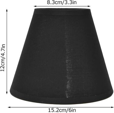 Абажур Кліпса на маленькі сільські абажури Набір з 6, маленькі чорні золоті світлові чохли Кліпси Дзвіночок як заміна підвісної лампи Настільна лампа Заміна торшера Кліпса увімкнена, 6 шт. Чорний