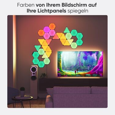 9 Smart LED Panels RGBW - Modular WiFi 16 Million Colours Wall Light Indoor, Music & Screen Sync, Works with Alexa Google Apple, 9 Smart LED Panels RGBW - Modular WiFi 16 Million Colours Wall Light Indoor, Music & Screen Sync, Works with Alexa Google Appl