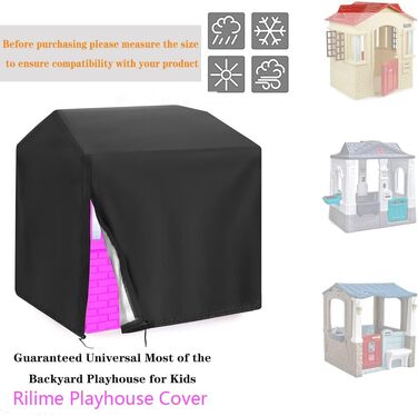 Чохол для вуличного ігрового будиночка Rilime, водонепроникні чохли для дитячих ігрових будиночків 420D зберігають дитячий ігровий будиночок сухим і чистим Двошовний всепогодний захист (145 x 145 x 160 см)