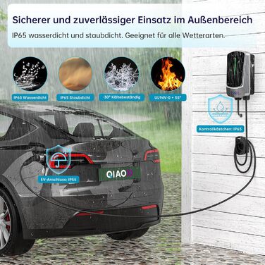 КВт Домашня зарядна станція для електромобілів Wallbox Charger із кабелем 5 м Type 2, 3-фазним 16 A, світлодіодним дисплеєм, тримачем кабелю та настінними зарядними пристроями EV для електричних гібридних автомобілів, 2, 11