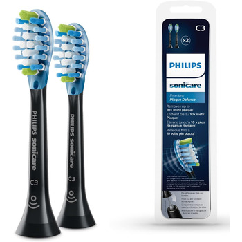 Оригінальні насадки для звукової зубної щітки Philips Sonicare C3 Premium Plaque Defense Standard 4 упаковки чорного кольору (модель HX9044/33) (2 шт. и)