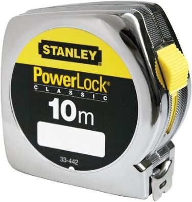 Рулетка Stanley Powerlock (пластиковий корпус, довжина 10 м, ширина 25 мм, метрична шкала, ремінна кліпса) 1-33-442