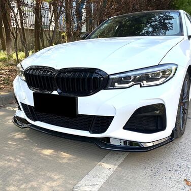 Передній спойлер передньої губи автомобіля для BMW 3 Series G20 M Pack 320i 330i 2019-2022, Протектор переднього губного спойлера Автомобільний стиль Насадки на кузов, A/Чорний звичайний A/Чорний