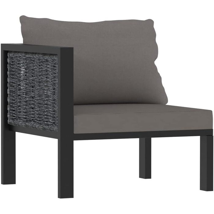 Комплект для відпочинку в саду з подушками Poly Rattan Anthracite, 7 шт.