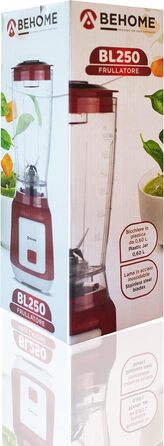 Блендер BEHOME 250 Вт Smoothie Maker Cup 600 мл, високопродуктивний міксер Powerful Red