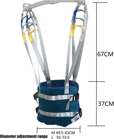 Ремінь для унітазу для підйому пацієнта, м'який ремінь преміум-класу, медичне підйомне обладнання, допоміжні засоби для ходьби всього тіла, з чотириточковою підтримкою, для тренажера для поперекового рельєфу ніг (розмір