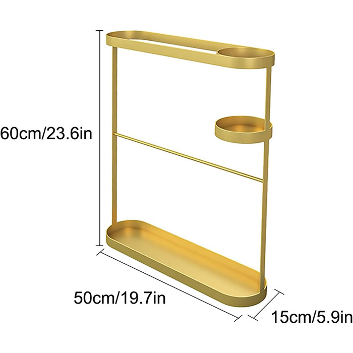 Підставка для парасольки CWXKGL, металевий тримач для парасольки, відро для зберігання довгих і коротких парасольок, підставка для парасольки для лез для дому, готелів та комерційної діяльності, 19,7 5,9 23,6 дюйма золото 50x15x60см