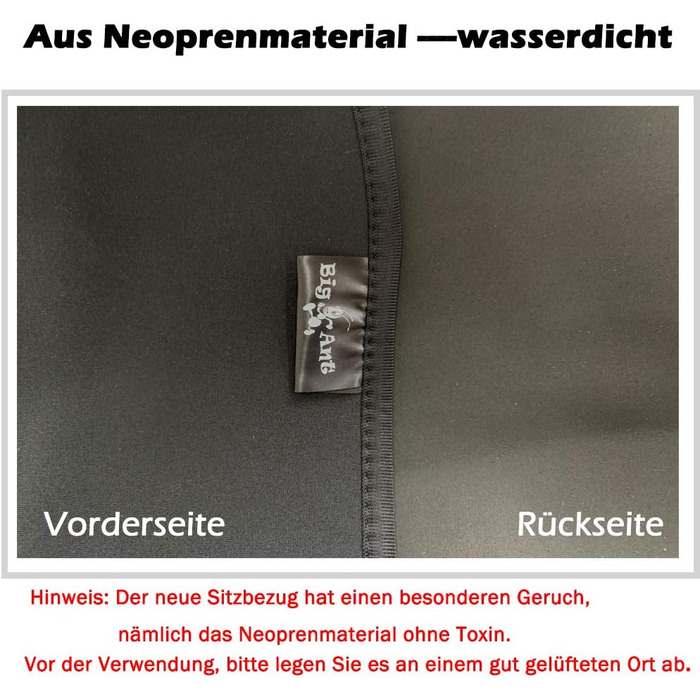 Великі мурашині чохли для передніх сидінь автомобіля, 100 водонепроникні неопренові чохли для автомобільних сидінь Універсальні чохли для сидінь Автомобільні чохли для всіх автомобільних сидінь, собак, тренувань спортсменів (чорний-)