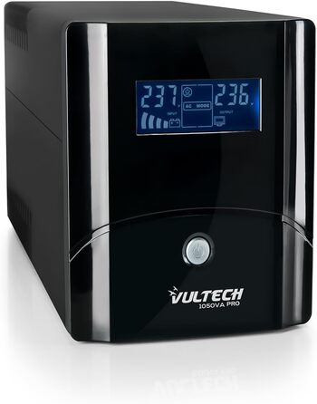 ДБЖ Vultech 1000 ВА Pure Line Interactive з чистою синусоїдою та РК-дисплеєм (серія Pro, 1050 ВА 560 Вт)