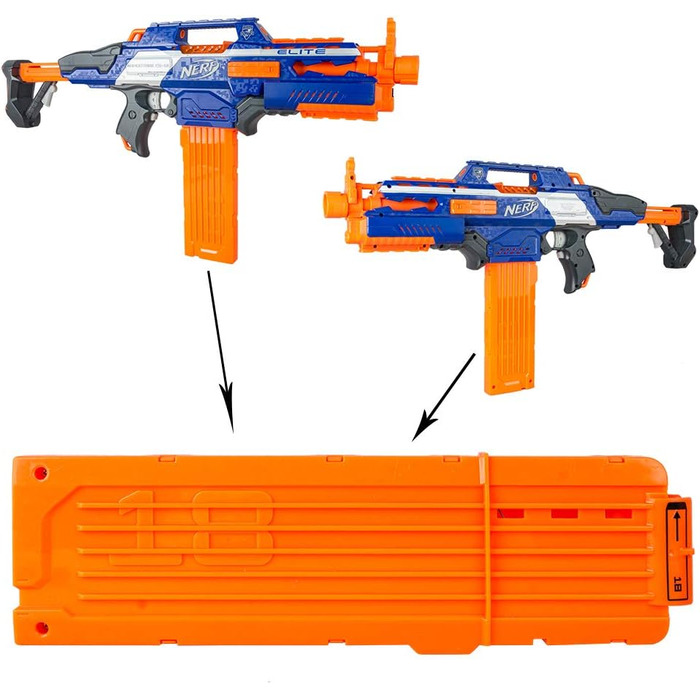 И Nerf N Strike Blaster Сумісний з 18 магазинами швидкого перезаряджання Кліпса з 40 шт. ами дротиків 7,2 см Кулі для дротиків, 2 шт.