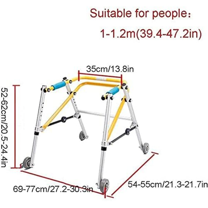 Допоміжний засіб для ходьби для реабілітації нижніх кінцівок у дітей, тренувальна стійка, допоміжний засіб для ходьби, чотириколісна спрямована ковзаюча рама для людей з обмеженими можливостями нижніх кінцівок, рама стоячи