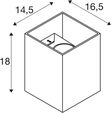 Світлодіодний всередині, сталевий, 8,6 Вт, вбудований, решітка, 19 x 19 x 40 см (настінний світильник - квадратний), 233407 Rusty 40 Rusted Iron