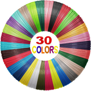 Кольорів 3D Printing Filament 1,75 мм, 3D Pen Colours, Total 90M, 3D Pen Filament for MYNT3D, SCRIB3D and Dikale 3D Pen (3D Pen не входить), 3D Pen Filament PLA, 30