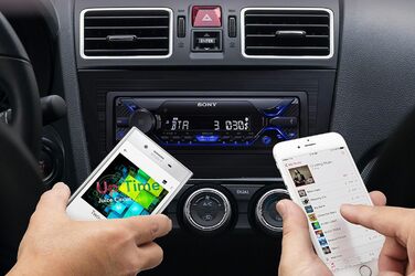 Автомобільна стереосистема Sony DSX-A510KIT DAB з антеною, подвійним роз'ємом Bluetooth, NFC, USB та AUX синє освітлення Гучний зв'язок, чорне радіо DAB з Bluetooth