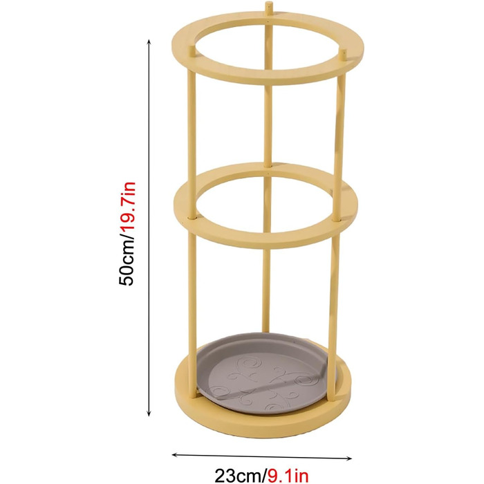 Підставка для парасольок HAIXHX Тримач для парасольки Bellwood для паличок, кругла підставка для парасольки зі знімною мискою для води, декоративна підлогова підставка для парасольки для домашнього офісу, школа в готелі (жовтий) жовтий