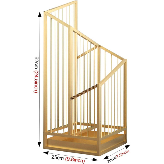 Тримач для парасольок MYVVKIA, підставка для парасольок, металева підставка для парасольки, компактний тримач для парасольки для вхідної зони, сучасна підставка для парасольки для веранди, вхідні двері, фойє, підставка для парасольок Goud 25*20*62см