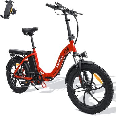 З акумулятором 36V 15AH для поїздок на роботу, Офіційний E-bike 20-дюймовий жіночий електричний велосипед 250 Вт, макс. 25 км / год гірський велосипед для чоловіків, складний велосипед до 150 кг червоний, 20 Folding E Bike Fatbike