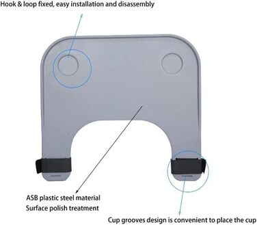 Портативний універсальний столик-піднос, Знімний столик для інвалідного візка з ABS-пластику, Аксесуари для столу для пацієнтів і людей похилого віку, які пишуть, читають і їдять