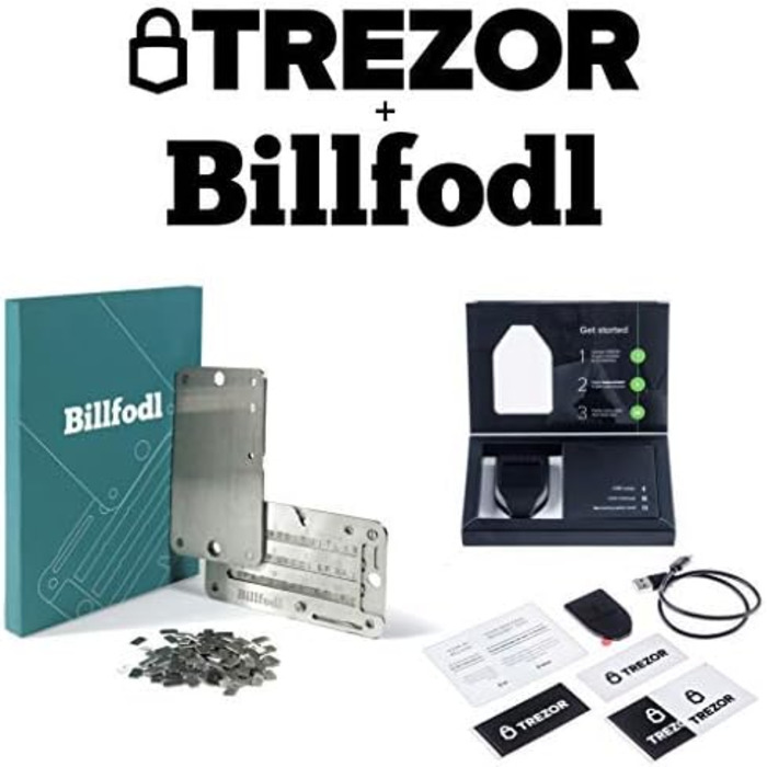 Набір Trezor Model T Crypto Wallet від Billfodl Hardware Зберігайте свої Bitcoin, Ethereum, ERC20 тощо Сталевий гаманець Cold Seed Storage офлайновий криптоапаратний гаманець криптовалюта