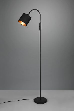 Торшер Reality Lighting Tommy R46335979, матовий метал, тканинний абажур золотого кольору, ексклюзивний 5 шт. E14 (чорний, торшер 1-полум'я)