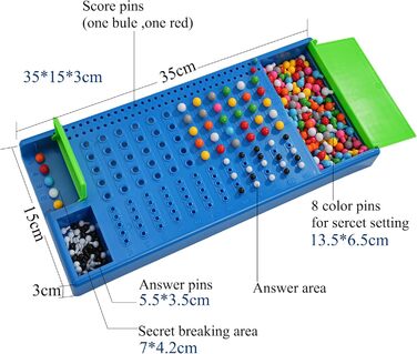 Настільна гра Пошук коду Логічна гра, Master Mind Гра Mastermind Стратегічна гра Сімейна гра Настільні ігри для сім'ї та дітей, Розвиваючі іграшки для дітей та дорослих Різнокольорові