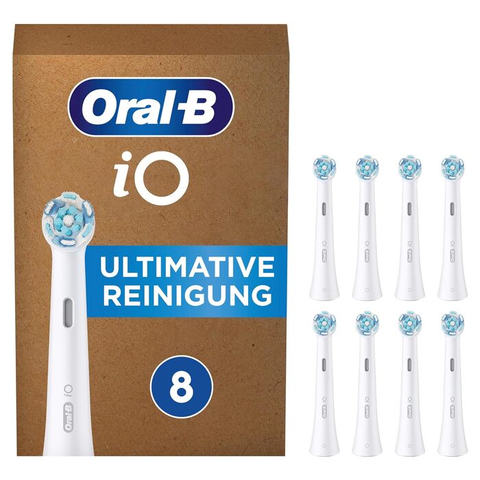 Щітки для чищення Oral-B iO Ultimate для електричної зубної щітки, 8 шт. , Ultimate Tooth Cleaning, насадка для зубних щіток Oral-B, упаковка для поштової скриньки 8 шт. (1 упаковка)