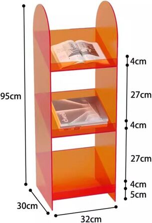Сучасний окремо стоячий журнал, стелаж для журналів, підлоговий дисплей, стелаж для зберігання, акриловий, креативний, простий, для книг і брошур, стенд, підлоговий стелаж для журналів, стелаж для зберігання S Grigio
