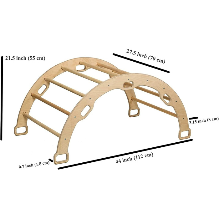 Арка скелелазіння Монтессорі скелелазна арка Бант з подушкою Арочна гойдалка для дітей Унісекс Малюк Альпіністський Лук Дерев'яна дитяча ігрова арка (карта)