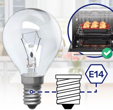 Лампа E14 для духовки 230V 40W 300С з оригінальним кодом 00057874 057874 для Bosch для Siemens 5027989000/3 50279890003 для Electrolux для AEG - MONTERAL