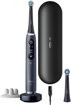 Електрична зубна щітка Oral-B iO 9N, чорна, Bluetooth, 2 щітки, 1 дорожній кейс із зарядним пристроєм