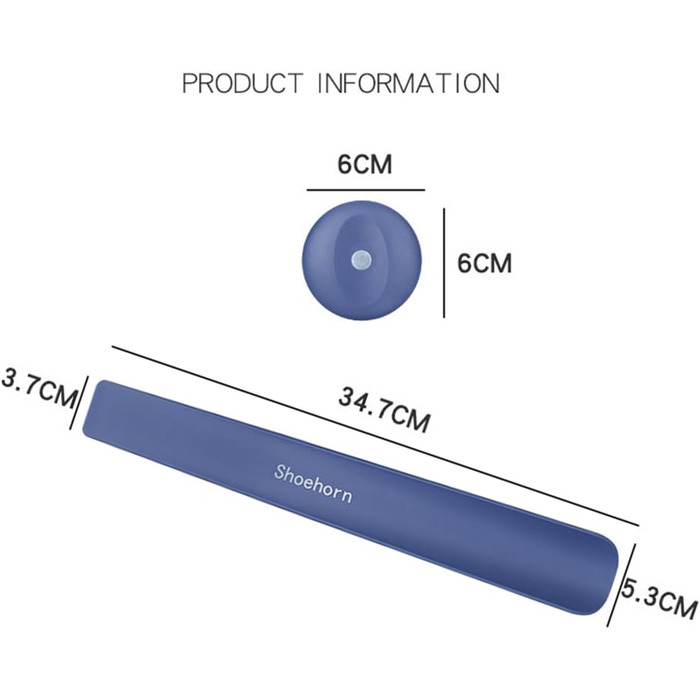 Чорний ріжок для дому з магнітним притягуванням, практична машина для одягання взуття для школи Long Shoehorn Blue 34см, 34