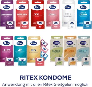 Презервативи Ritex XXL - дуже великі - з більшим простором для дуже великих розмірів, 24 презервативи Зроблено в Німеччині (8 шт. (1 упаковка))