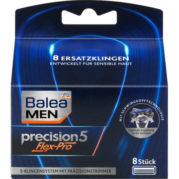 Леза для бритви Balea MEN precision5 Flex-Pro, 8 шт.