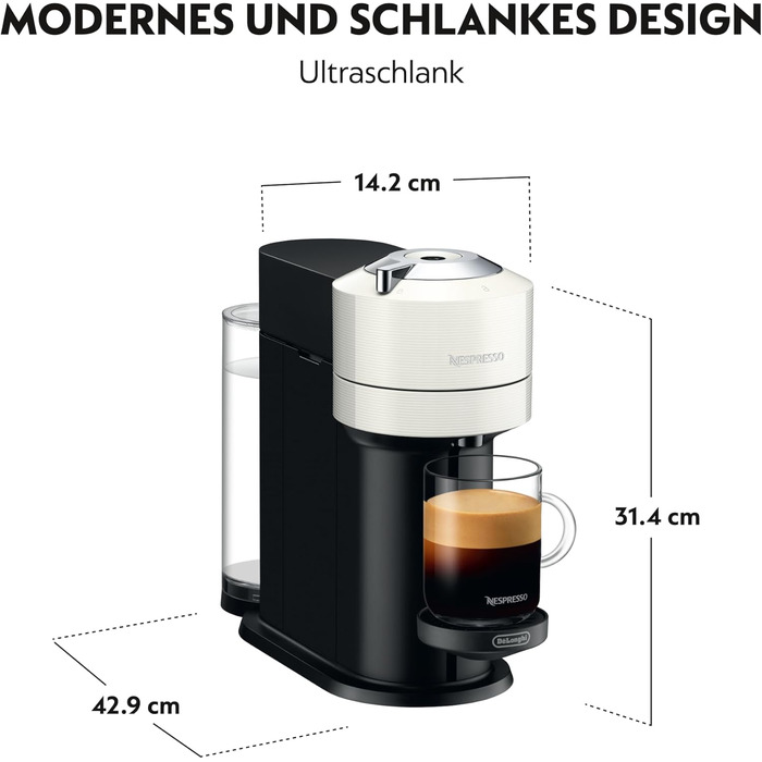 Кавоварка в капсулах Nespresso De'Longhi ENV 120.W Vertuo Next, біла без піноутворювача молока