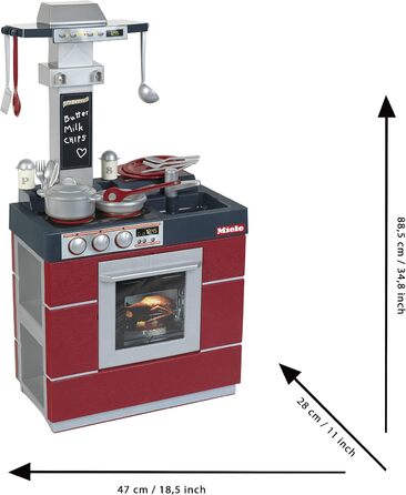 Дитяча ігрова кухня з духовкою, витяжкою, мийкою та безліччю аксесуарів Грається з обох боків Іграшки для дітей від 3 років Miele Compact Play Kitchen, 9044 Miele Compact Kitchen
