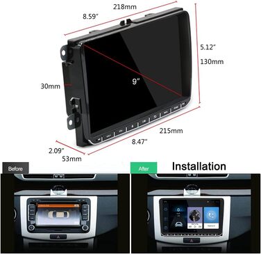 Для VW Android Автомобільна стереосистема GPS 9-дюймовий сенсорний екран Bluetooth Автомобільна стереосистема Автомобільний радіоплеєр для SEAT Passat Golf Skoda WiFi Mirror Link FM-RDS радіо Подвійний USB камера заднього виду