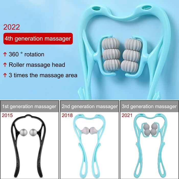 Масажер для шиї SHANHAIKX, масажер для шиї, масажер для тригерних точок шиацу, масаж шиї для домашнього офісу, щоб полегшити біль у шиї та хронічну мігрень.